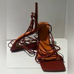 Oh Polly  Bound to You Leatherette Lace Up Heels Sandals in Terracotta Size‎ 8.5 Photo 12