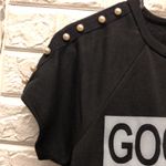 Many Many GOOD ViBE lightweight short sleeve juniors sweatshirt size M w/‎ pearl Black Photo 2