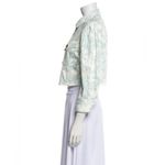 Elie Tahari Denim Cropped Long Sleeved Floral Printed Jean Jacket Size M NEW Photo 3