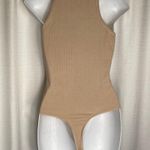 AGOLDE Ribbed Rianne High Neck Racerback Thong Body Suit Latte size medium π Photo 14