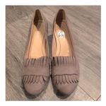 Chinese Laundry Anete Taupe Fringe Block Heel Pumps Size 6.5 Suede Boho Chic Photo 2