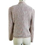 Rebecca Taylor Pink Tweed Fringe Trim Blazer Jacket Women’s Size 10 Photo 5