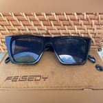 FEISEDY Vintage Square‎ Cat Eye Sunglasses Women Trendy cat eye Sunglasses black Photo 2
