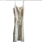 Paige Women's Inesa White Sleeveless Ruffle Tiered Midi Dress Size XL Casual Photo 3