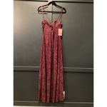 Anthropologie BHLDN Emma Sweetheart Sleeveless Lace Long Gown Front Slit Wine 12 Photo 2