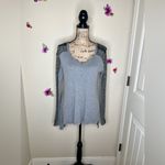 Free People  Gray Waffle Knit with Embroidery Thermal Tunic Sz XS Photo 1