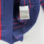 Maison Jules Crewneck Pullover Sweater Women’s Size Medium Blue Red Striped Photo 2