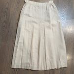 Liz Claiborne Vintage  Silk Pleated Midi Skirt Beige Size 4 Photo 6