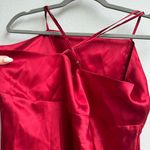 Valerie Stevens Vintage  Bright Red 100% Silk Slip Mini Apron Dress Size Small Photo 2