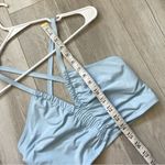 Free People Tank Top racerback ruched crop womens Light Blue (small) athleisure Photo 5