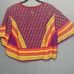 Colcci  Women's Cotton Purple Floral Crop Top Size L Photo 1