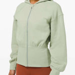 Lululemon Hugged-Waist Cotton Zip Hoodie Size 12 - Green Fern Photo 0