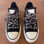 Converse Black  all star platform shoes with leopard print laces sz 5 women’s / in amazing condition Photo 1