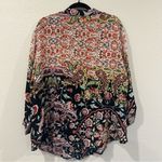 Phool Womens Floral Paisley Print Pleated Top Size 2X Boho Patchwork Y Neck Photo 4