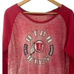 Colosseum Utes Shirt Womens M T Shirt 3/4 Sleeve Raglan Red University of Utah Photo 3