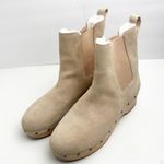 J.Crew Suede Leather Upper Faux Fur Lined Clog Studded Boots, Size 12 Photo 7