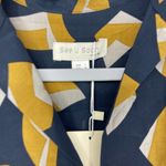 SEE U SOON NAVY BLUE, GOLD & GRAY LIGHTWEIGHT PULLOVER DRESS SIZE SMALL Photo 2