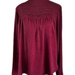 Elan Maroon Satin High Neck Long Sleeves Blouse Women Size Small | 71-4 Photo 0