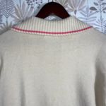 Cynthia Rowley  Active‎ Women's Sweater Medium Beige Half Zip Pullover Pink Trim Photo 7