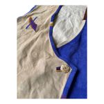 Vintage leather & suede vest high low button closing cream purple size medium Photo 11