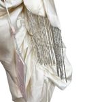 Oh Polly NWT Mini Skirt Women’s 4 Ivory Satin Ruched Bodycon Tassel Belt Party Photo 6