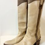 Sendra Handmade Leather Cowboy Boots in Cream and Brown Size 6.5 Photo 0