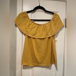 C’est La Vie Size L Marigold White Stripe Off The Shoulder Ruffle Top Size L Photo 1