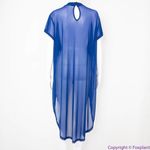 Ashley Stewart NEW Sexy Flirty navy blue feather front short sleeve night gown lingerie lounge Photo 3