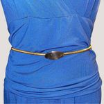 Metal Belt Stretch1970s Gold Tone Adjustable Vintage Oval Buckle Photo 0