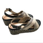 JustFab New Just Fab Black Tan Aura Woven X Platform Espadrille Wedge Sandals. Size 8 Photo 7