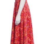 Jason Wu Red Linen Blend Paisley Midi Dress Photo 1
