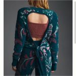 Anthropologie  Daily Practice Floral Open Back Fuzzy Sweater, XS Photo 1