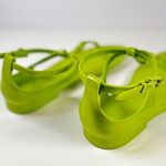 Ralph Lauren Womens Sandals Green Thong Strappy Flat Rubber Italian Casual US 8 Photo 6