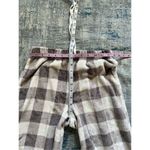 Born Cream Gray Buffalo Plaid Super Soft Plush Lounge Pajama Pants Small Gray Photo 4