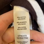 Chico's Chico’s Suki Side Tie Pullover Sweater Stripes 3/4 Sleeve Hem Tie EUC Sz XL Photo 3