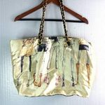 DSW Black and Gold Satin Shoe Fashion Shoulder Bag with Chain Strap Photo 0