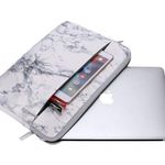Cover Case for Macbook Air Pro Laptop Sleeve Gray White Marble Zipper SM8 Photo 2