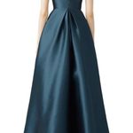 Monique Lhuillier Teal Mesh Formal Gown Sleeveless mesh insert Formal Dress 16 Photo 2
