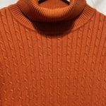 Nine Bull Womens Turtleneck Sweater XL Rust Cable Knit Minimalist Cozy Parisian Orange Photo 4