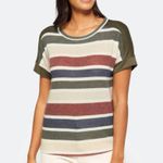 Pink Clover  Multicolor Striped Short Sleeve Tee Photo 0