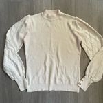 Nanette Lepore Ivory Lattice Metallic Mockneck Sweater size Medium Photo 1
