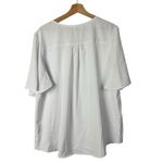 Boutique  Wangzhi White V-Neck Short Sleeve Blouse 2X Photo 1