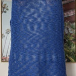 RD Style  Blue Knit Mesh Semi Sheer Sleeveless Tank Top Vest Curve Hem Size Large Photo 0