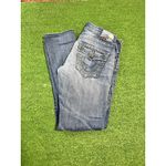 True Religion  Jeans Womens 27 Blue Cameron Skull Patch Roses Made USA Denim Photo 10