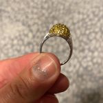 Silver & yellow faux diamanté round ring Photo 4