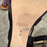 Coach NWOT  gold and black leather high heels with straps and twisting buckles Photo 1