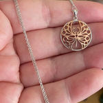 Butterly Rose Gold Sterling Silver Necklace Silver Photo 0
