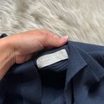 Everlane The Ribbed Cotton Cross-Back Dress In Navy Photo 8