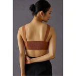 Anthropologie Mango Caramel Seamed Corset Crop Top NWT Size Medium M Photo 2