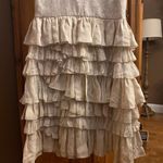 Alice + Olivia sequenced Cream Silk ruffled sleevless dress size small Photo 7